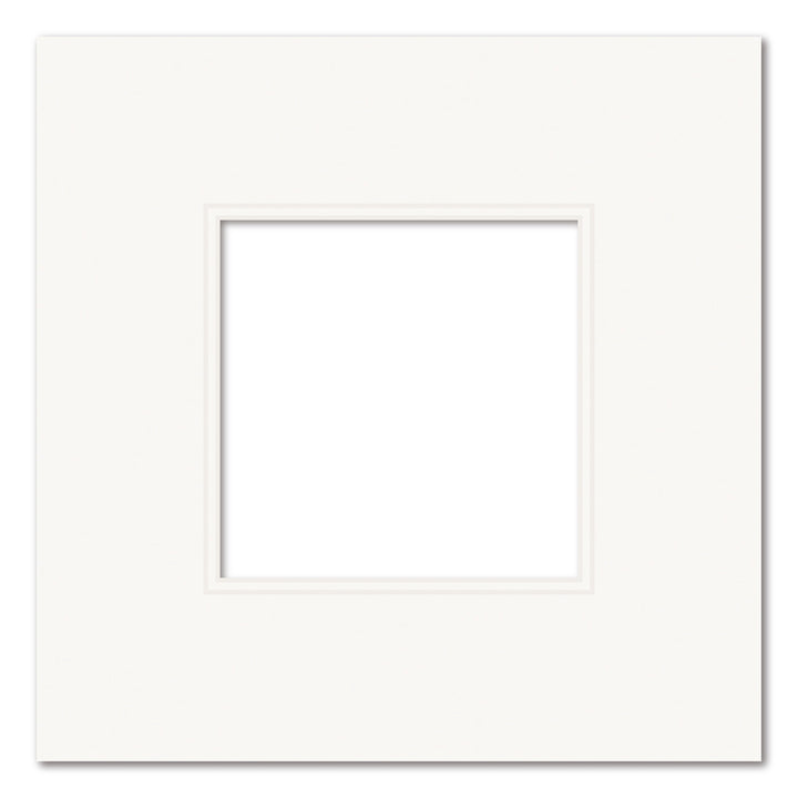 Ice White Double Acid-Free Mat Board 12x12in (30.5x30.5cm) to suit 6x6 (15x15cm) image from our Mat Boards collection by Profile Products (Australia) Pty Ltd