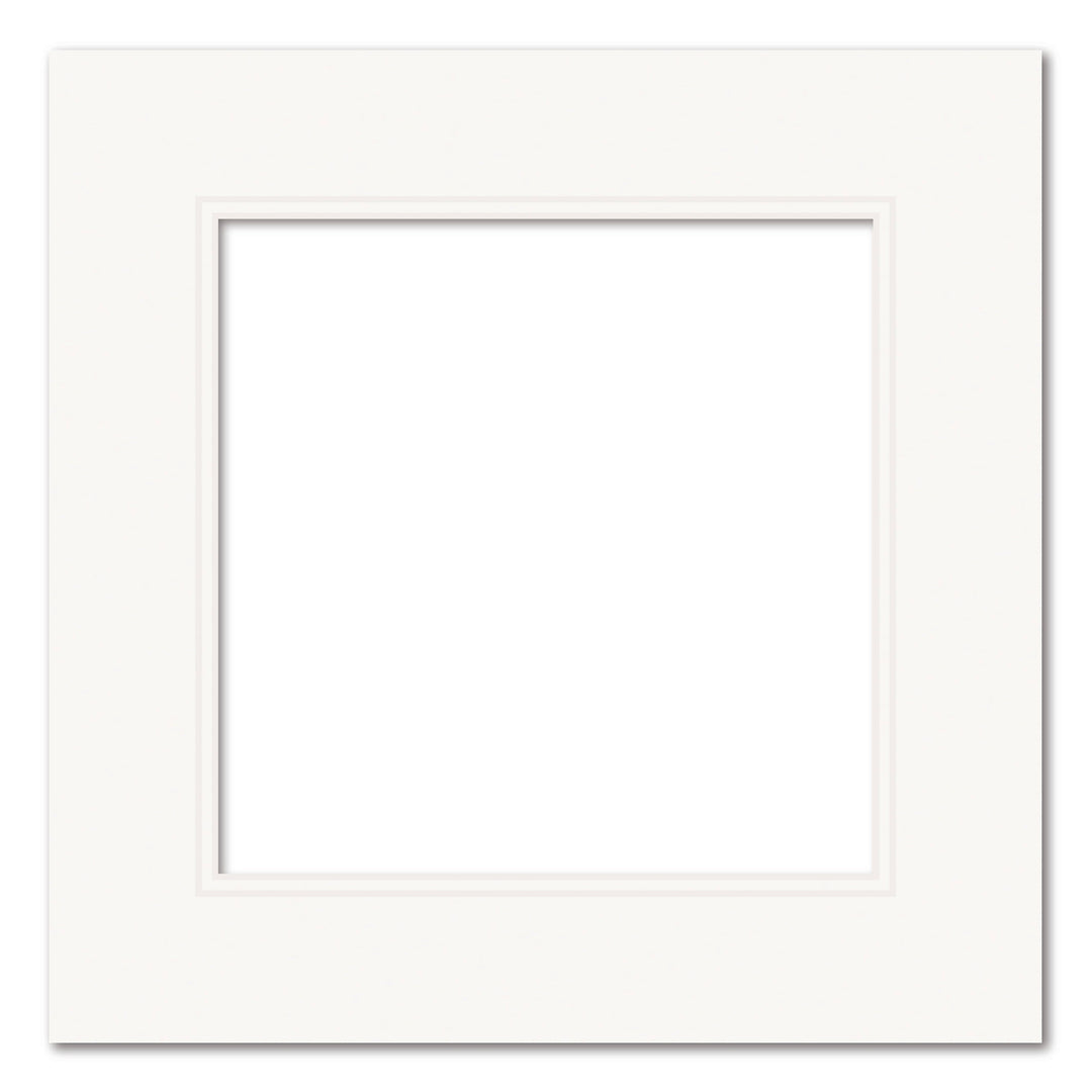 Ice White Double Acid-Free Mat Board 12x12in (30.5x30.5cm) to suit 8x8 (20x20cm) image from our Mat Boards collection by Profile Products (Australia) Pty Ltd