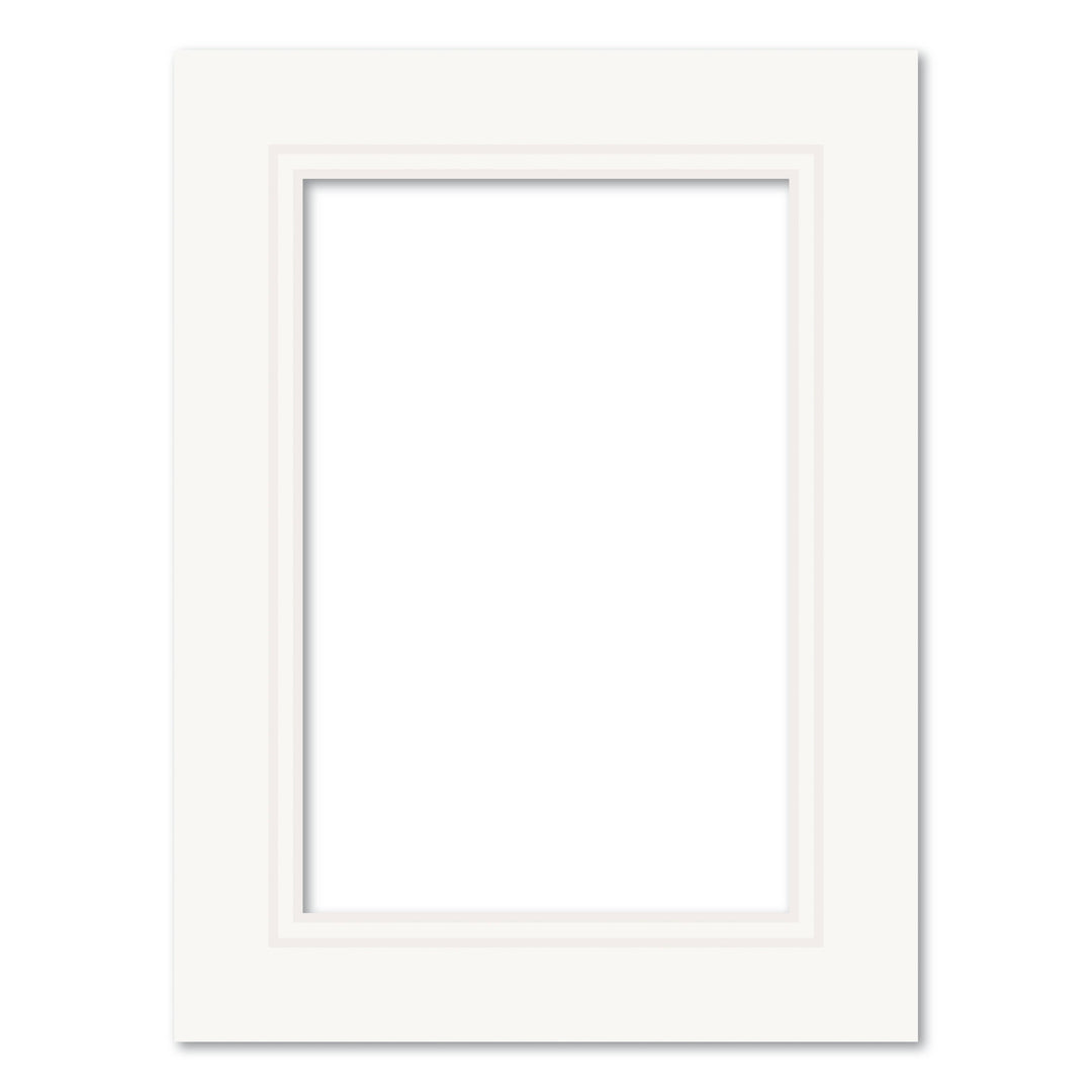 Ice White Double Acid-Free Mat Board 6x8in (15.2x20.3cm) to suit 4x6in (10x15cm) image from our Custom Cut Mat Boards collection by Profile Products (Australia) Pty Ltd