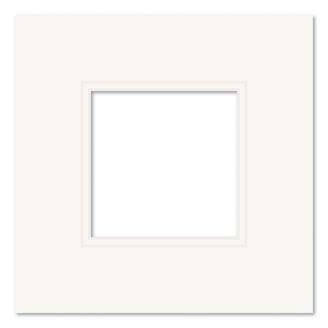 Ice White Double Acid-Free Mat Board 8x8in (20.3x20.3cm) to suit 4x4in (10x10cm) image from our Custom Cut Mat Boards collection by Profile Products (Australia) Pty Ltd