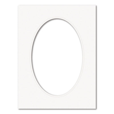 Ice White Double Acid-Free Oval Mat Board 12x16in (30.5x40.6cm) to suit 8x12in (20x30cm) image from our Custom Cut Mat Boards collection by Profile Products (Australia) Pty Ltd