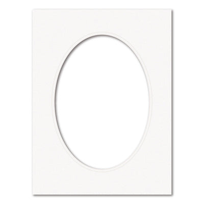 Ice White Double Acid-Free Oval Mat Board 12x16in (30.5x40.6cm) to suit A4 (21x30cm) image from our Custom Cut Mat Boards collection by Profile Products (Australia) Pty Ltd