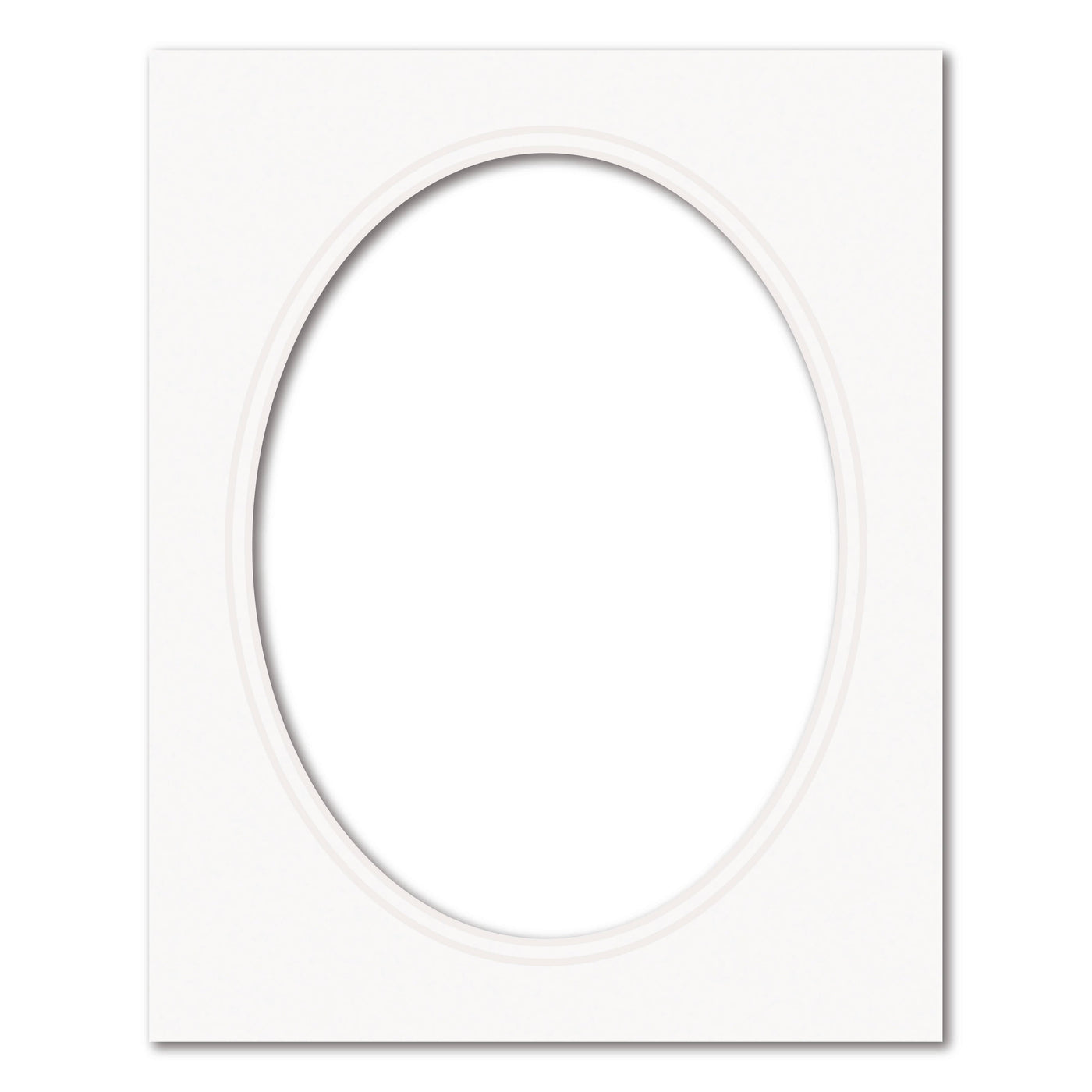 Ice White Double Acid-Free Oval Mat Board 8x10in (20.3x25.4cm) to suit 6x8in (15x20cm) image from our Custom Cut Mat Boards collection by Profile Products (Australia) Pty Ltd