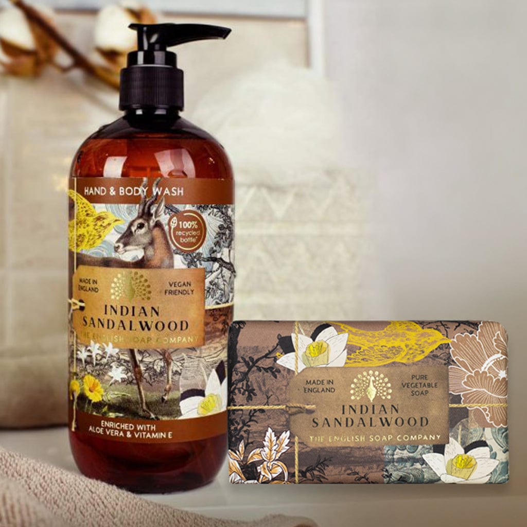 Indian Sandalwood Body Wash & Soap Bar Bundle - The English Soap Company from our Body & Bath collection by The English Soap Company