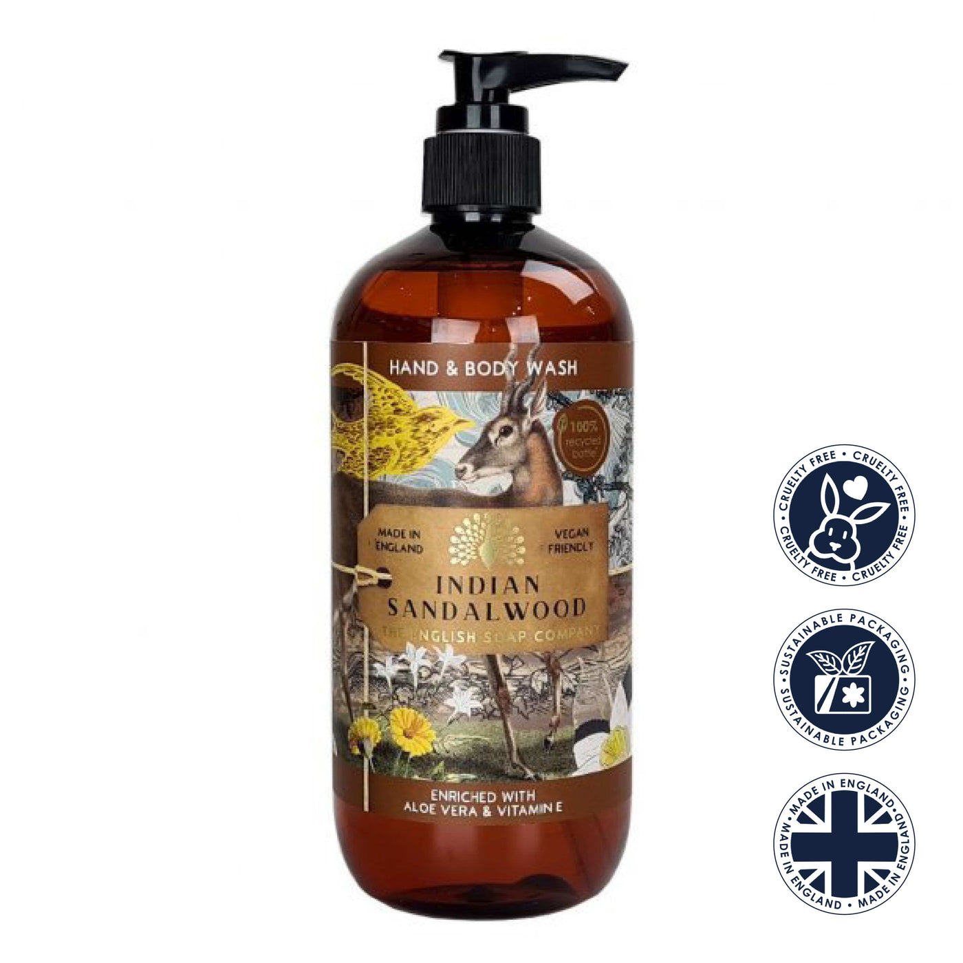 Indian Sandalwood Hand & Body Wash - Anniversary Collection from our Liquid Hand & Body Soap collection by The English Soap Company