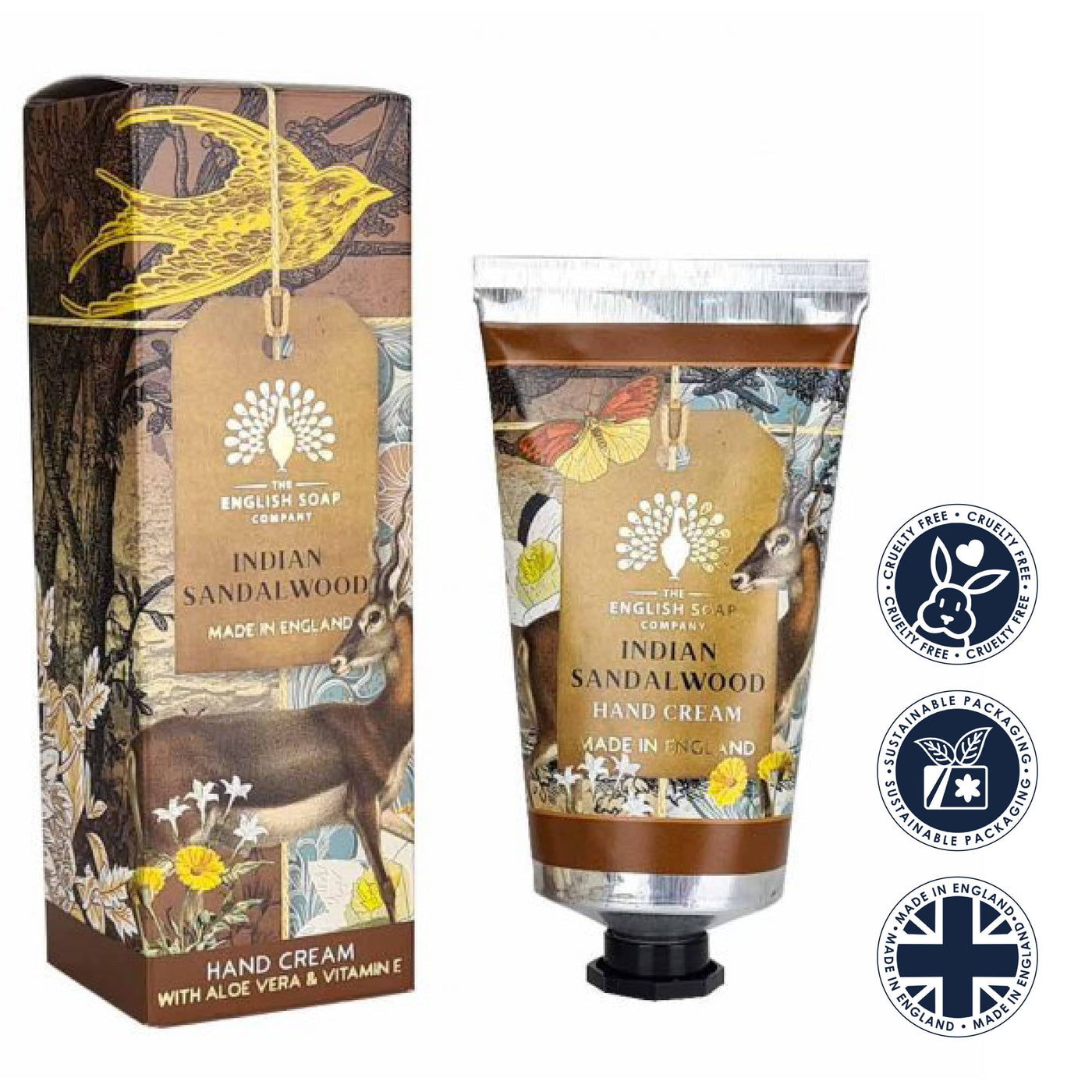 Indian Sandalwood Hand Cream 75ml from our Hand Cream collection by The English Soap Company
