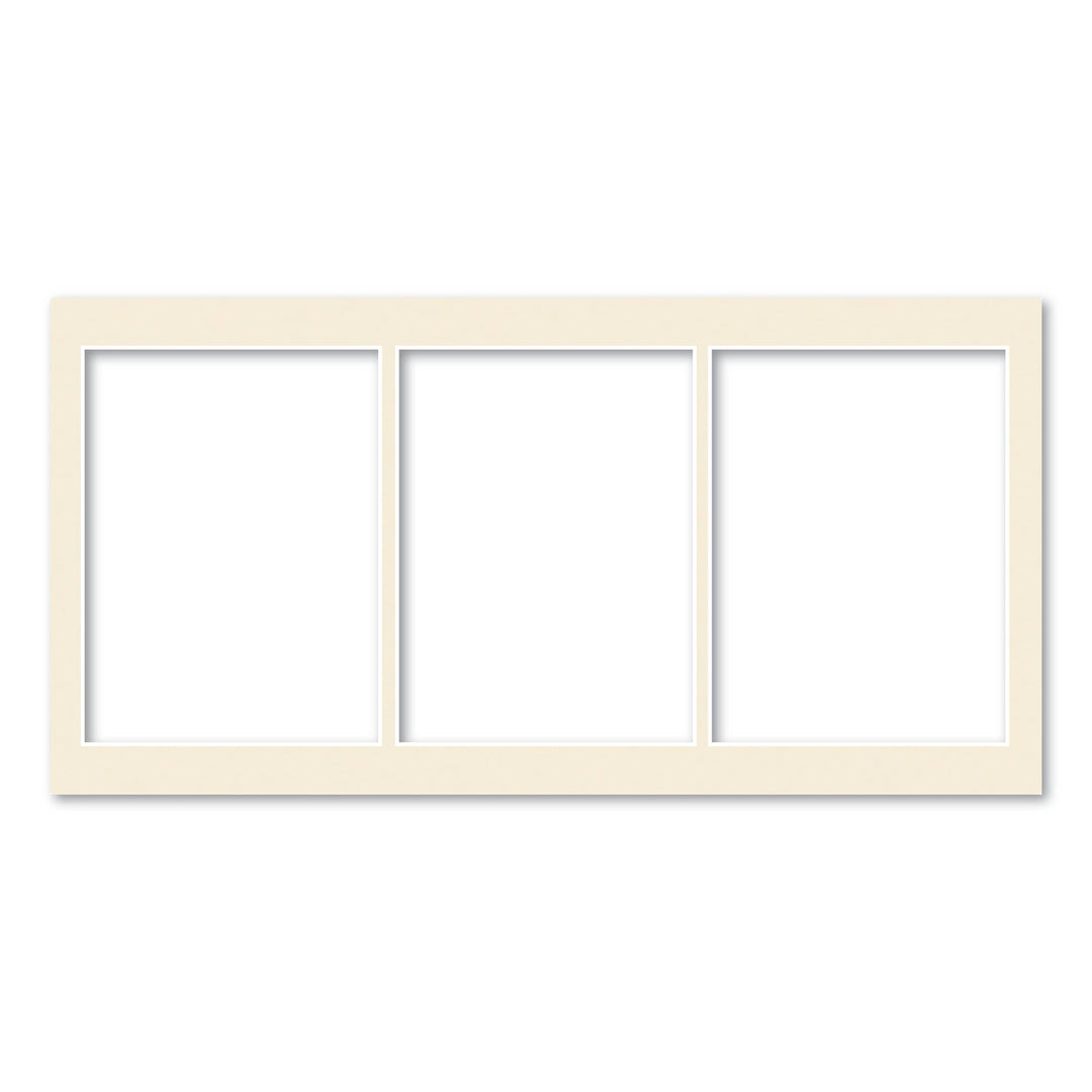 Ivory Acid-Free Mat Board 10x20in (25.4x50.8cm) to suit three 6x8in (15x20cm) images from our Mat Boards collection by Profile Products (Australia) Pty Ltd