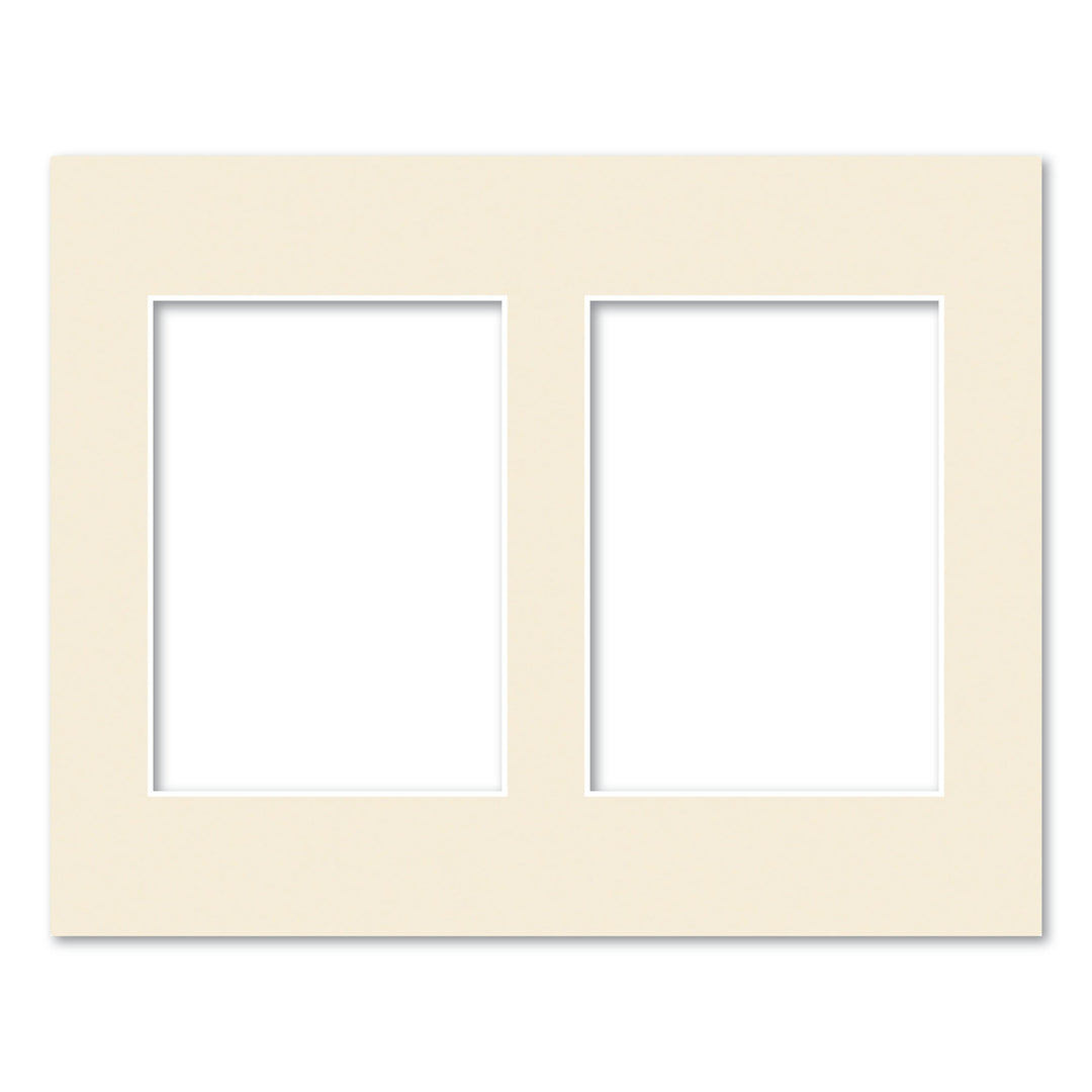 Ivory Acid-Free Mat Board 11x14in (27.9x35.5cm) to suit two 5x7in (13x18cm) images from our Mat Boards collection by Profile Products (Australia) Pty Ltd