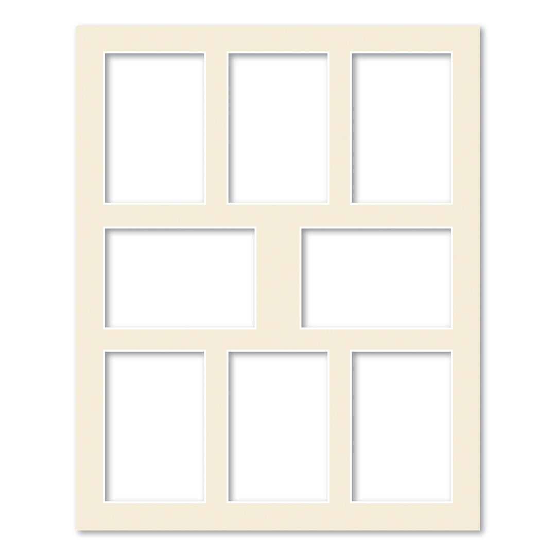 Ivory Acid-Free Mat Board 16x20in (40.6x50.8cm) to suit eight 4x6in (10x15cm) images from our Mat Boards collection by Profile Products (Australia) Pty Ltd