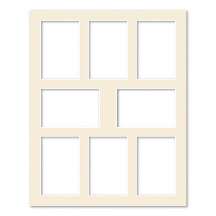 Ivory Acid-Free Mat Board 16x20in (40.6x50.8cm) to suit eight 4x6in (10x15cm) images from our Mat Boards collection by Profile Products (Australia) Pty Ltd