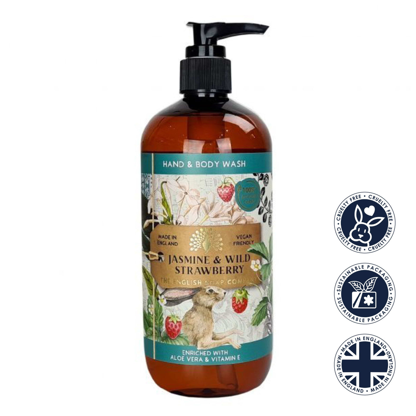 Jasmine and Wild Strawberry Hand & Body Wash - Anniversary Collection from our Liquid Hand & Body Soap collection by The English Soap Company
