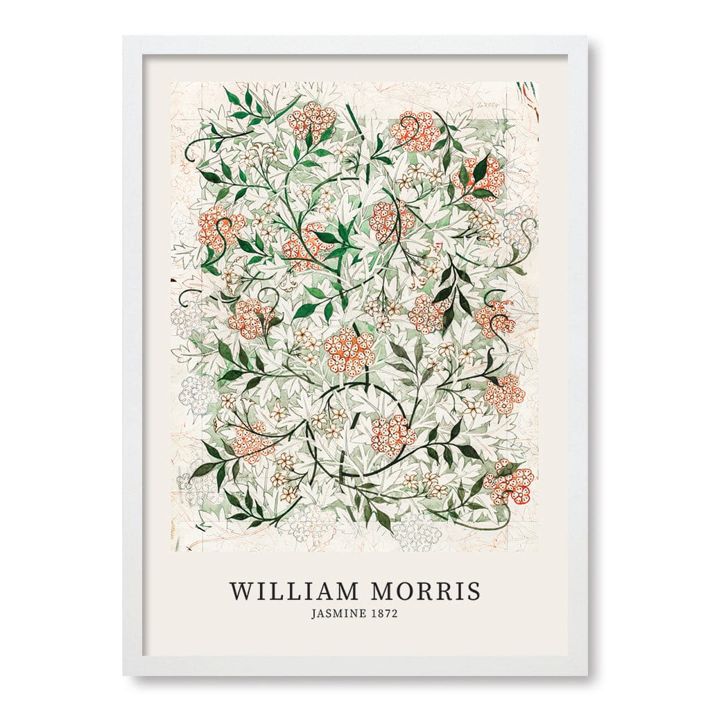 Jasmine Pattern Wall Art Print A2 (42 x 59.4cm) / Matte White Frame / No Border from our Australian Made Wall Art collection by Profile Australia