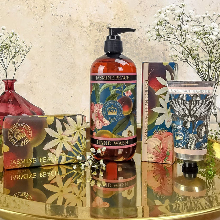 Jasmine & Peach Hand Cream, Soap & Wash Bundle - Royal Kew Gardens from our Body & Bath collection by The English Soap Company