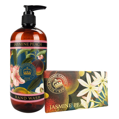 Jasmine & Peach Hand Wash & Soap Bar Bundle - Royal Kew Gardens from our Body & Bath collection by The English Soap Company