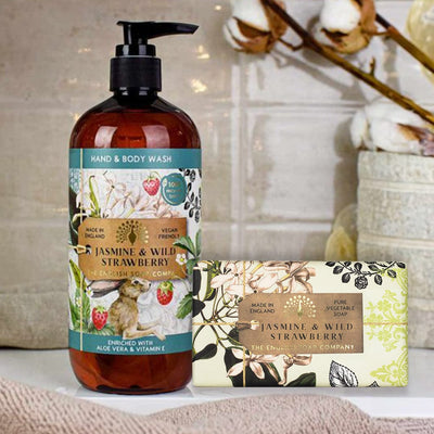 Jasmine & Strawberry Body Wash & Soap Bar Bundle - The English Soap Company from our Body & Bath collection by The English Soap Company