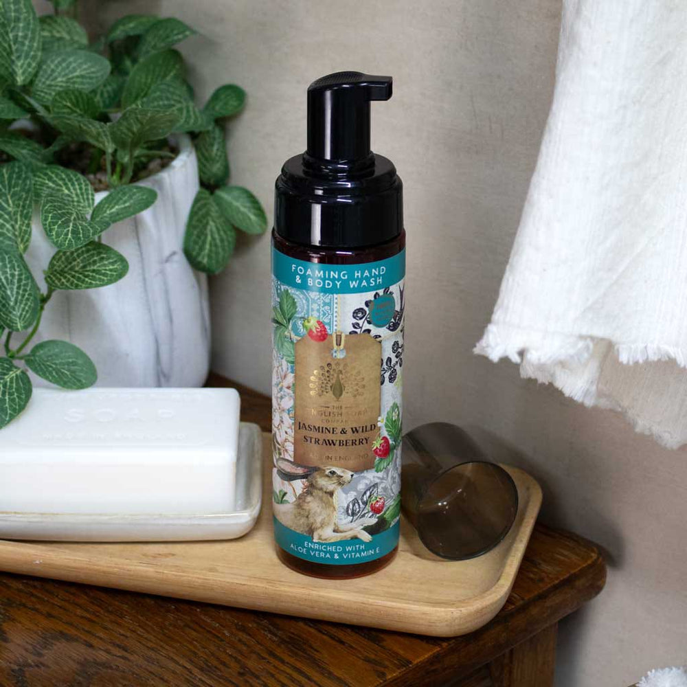 Jasmine & Wild Strawberry Soap, Hand Cream & Foaming Hand Wash Gift Set from our Body & Bath collection by The English Soap Company