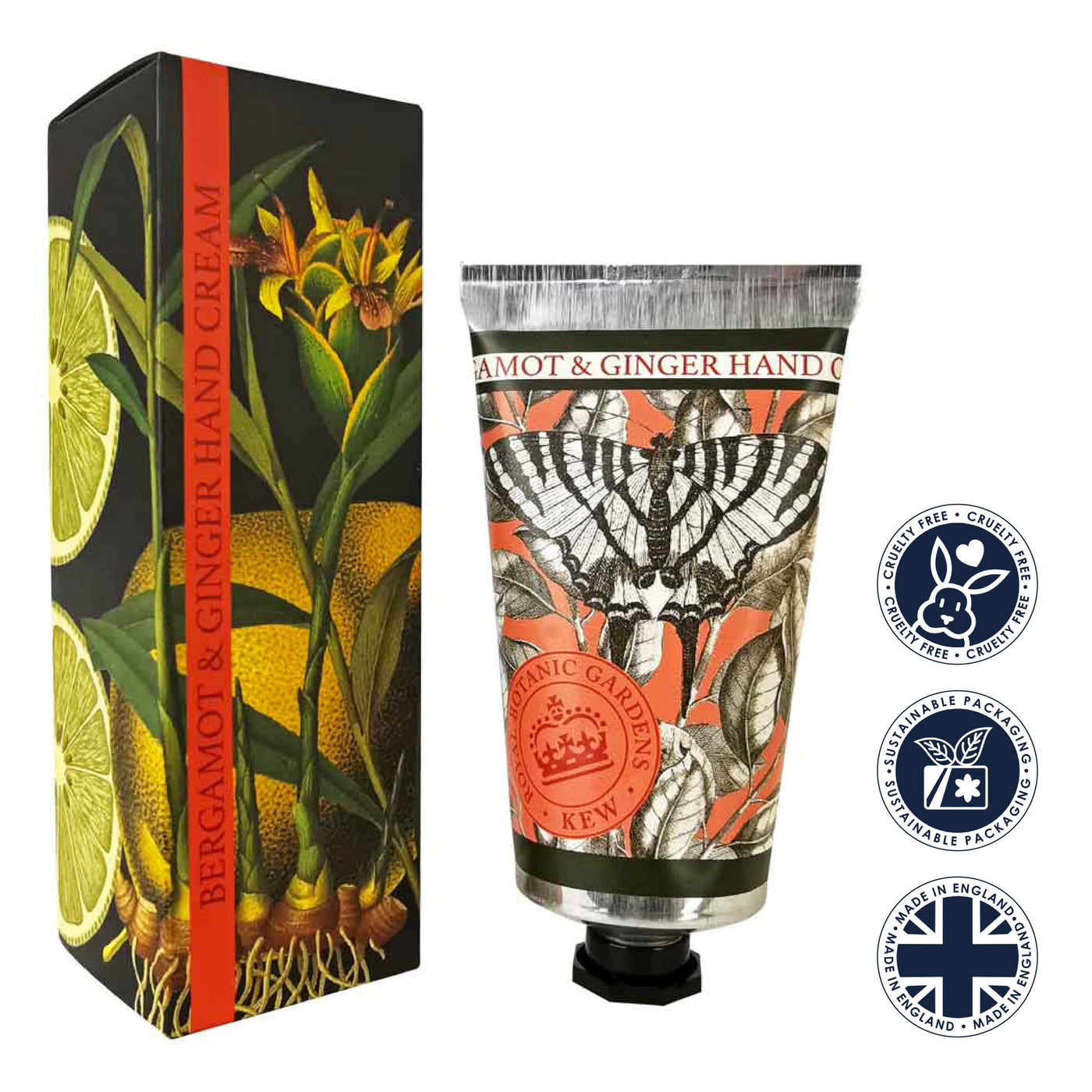 Kew Gardens Bergamot & Ginger Hand Cream 75ml from our Hand Cream collection by The English Soap Company