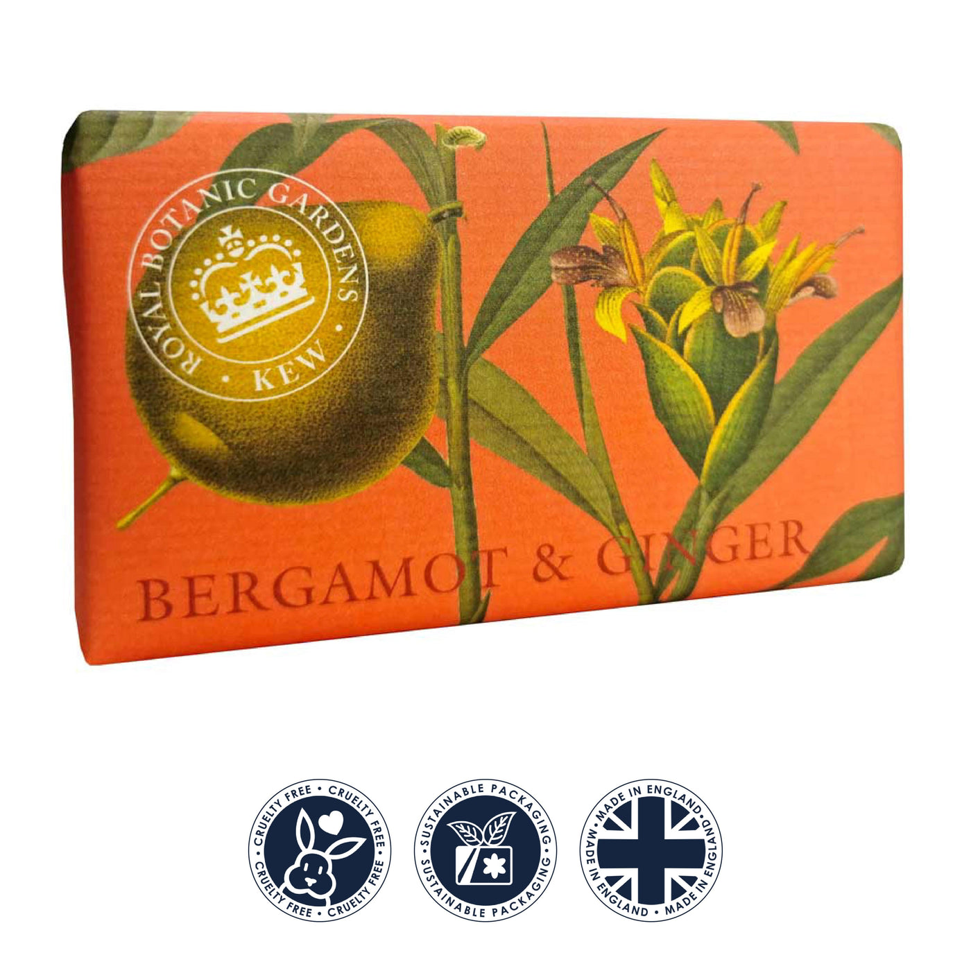 Kew Gardens Bergamot & Ginger Soap Bar from our Luxury Bar Soap collection by The English Soap Company