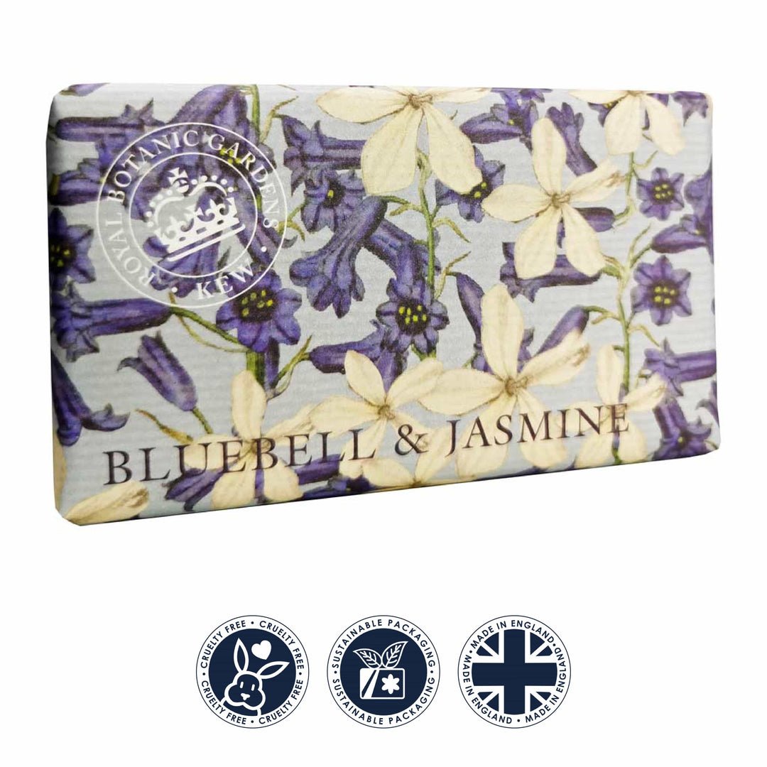 Kew Gardens Bluebell & Jasmine Soap Bar from our Luxury Bar Soap collection by The English Soap Company