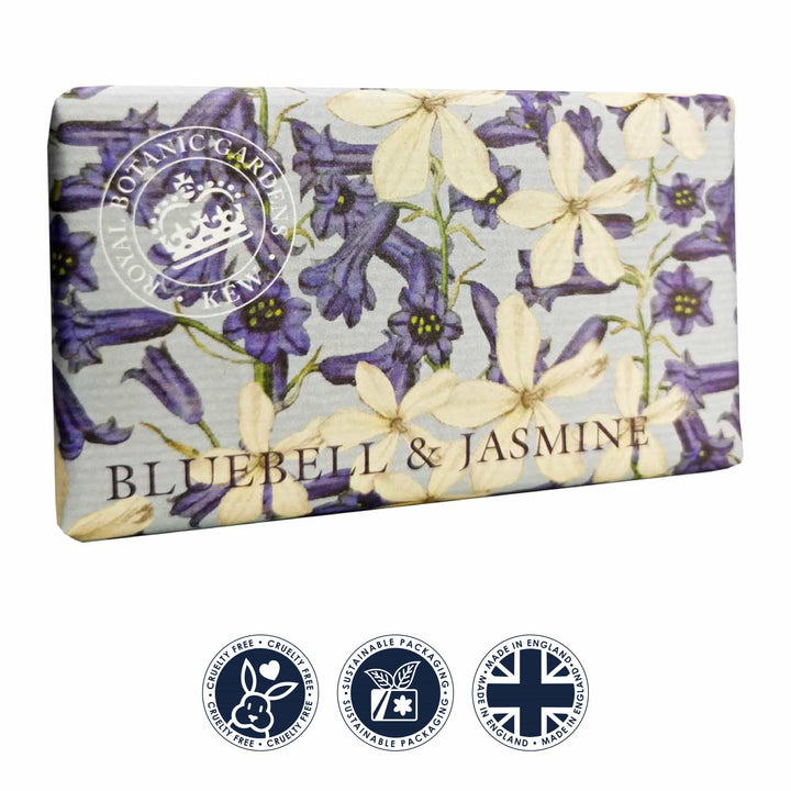 Kew Gardens Bluebell & Jasmine Soap Bar from our Luxury Bar Soap collection by The English Soap Company