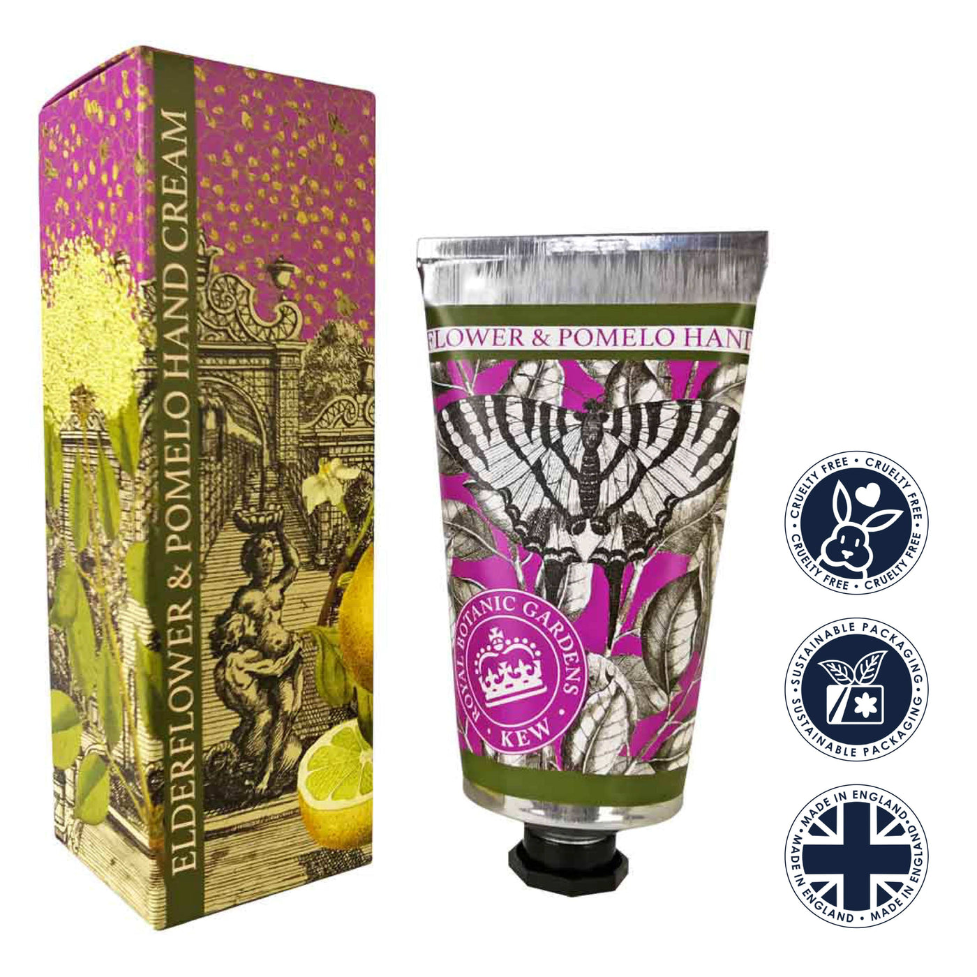 Kew Gardens Elderflower & Pomelo Hand Cream 75ml from our Hand Cream collection by The English Soap Company