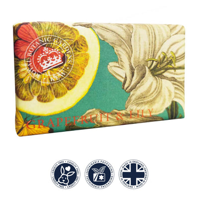 Kew Gardens Lily & Grapefruit Soap Bar from our Luxury Bar Soap collection by The English Soap Company