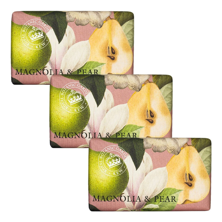 Kew Gardens Magnolia & Pear Soap Bar Bundle Pack (3 x 240g) – The English Soap Company from our Luxury Bar Soap collection by The English Soap Company