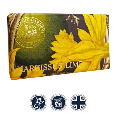 Kew Gardens Narcissus Lime Soap Bar from our Luxury Bar Soap collection by The English Soap Company