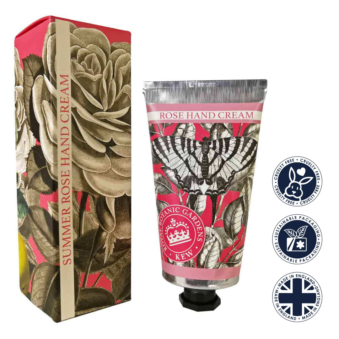 Kew Gardens Summer Rose Hand Cream 75ml from our Hand Cream collection by The English Soap Company