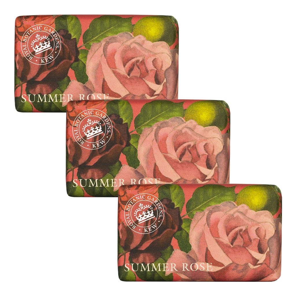 Kew Gardens Summer Rose Soap Bar Bundle Pack (3 x 240g) – The English Soap Company from our Luxury Bar Soap collection by The English Soap Company
