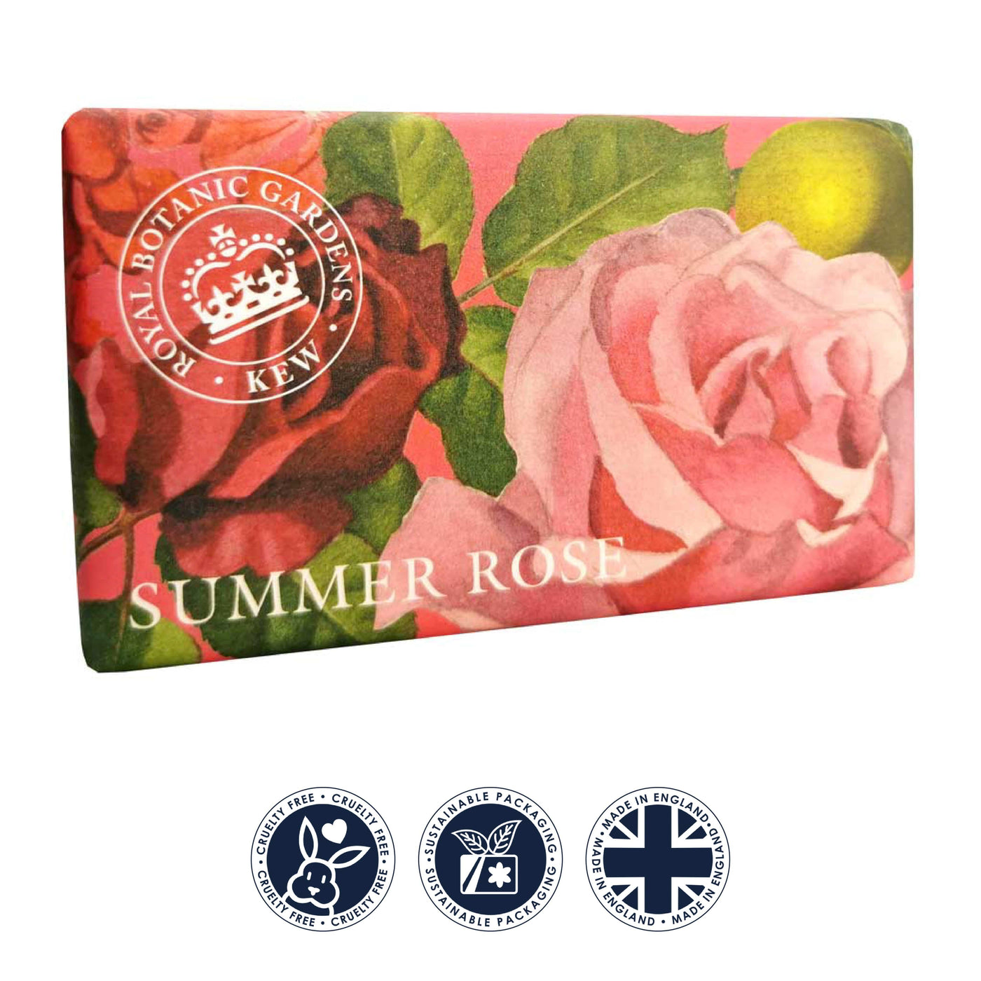 Kew Gardens Summer Rose Soap Bar from our Luxury Bar Soap collection by The English Soap Company