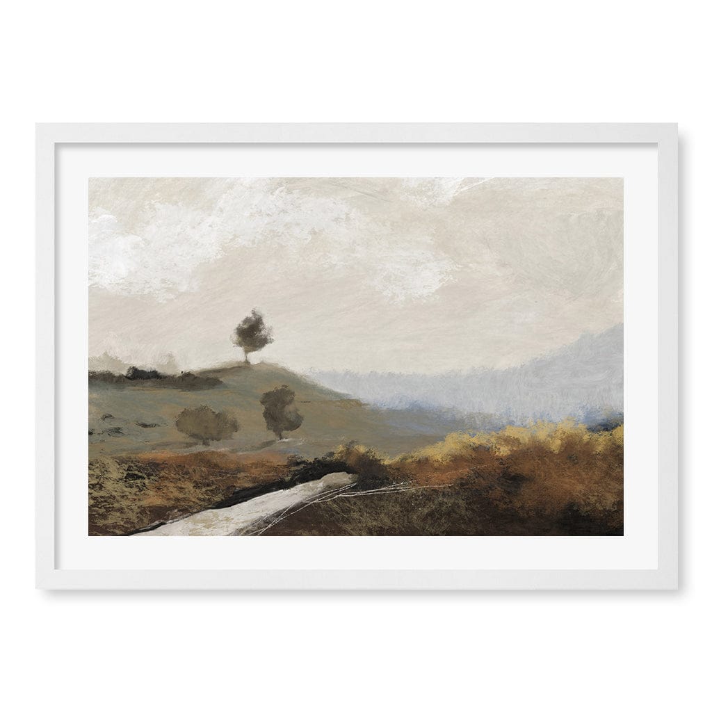 La Collina Abstract Wall Art Print by Dan Hobday A4 (21 x 29.7cm) / Matte White Frame / White Border from our Australian Made Framed Wall Art, Prints &amp; Posters collection by Profile Australia