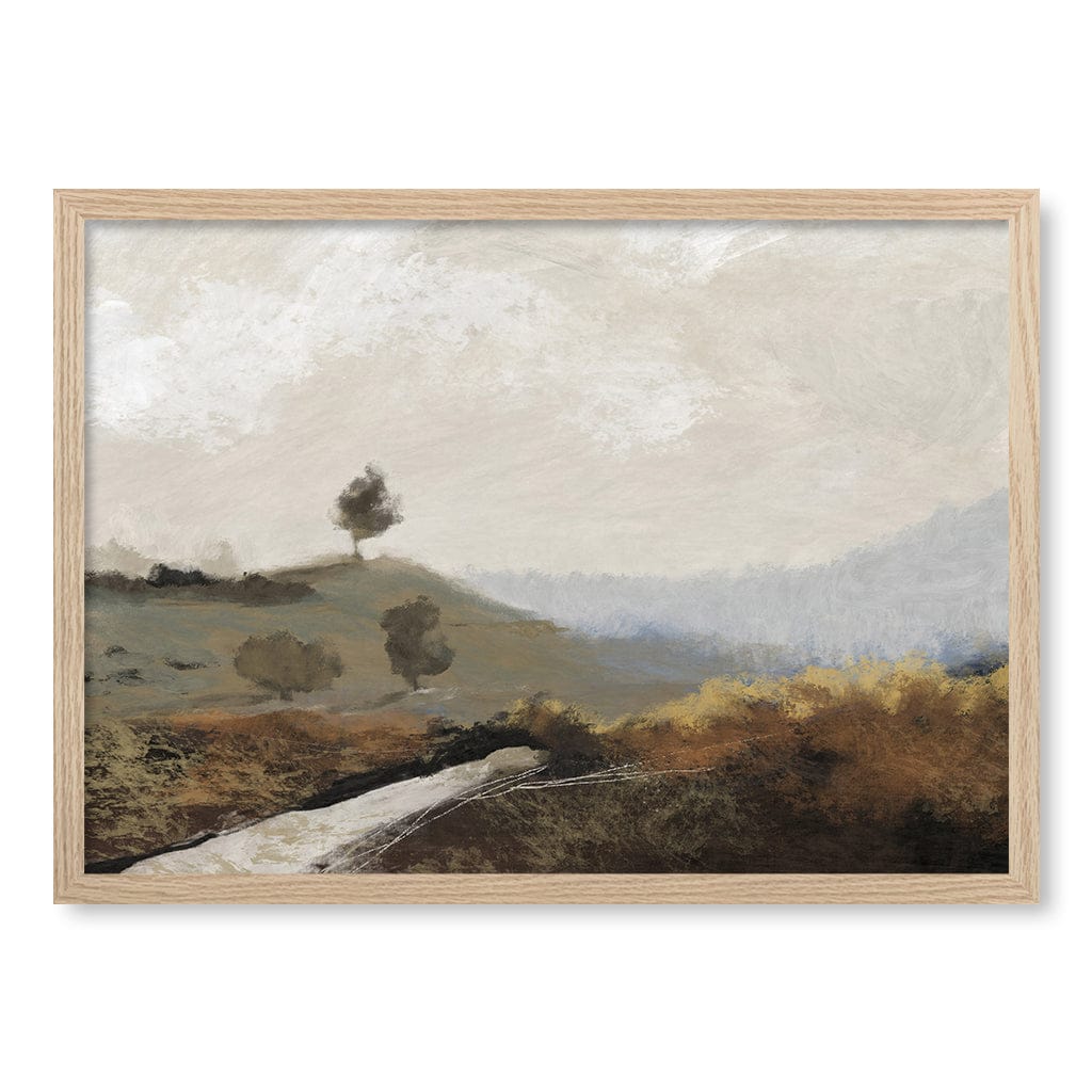 La Collina Abstract Wall Art Print by Dan Hobday A4 (21 x 29.7cm) / Natural Oak Frame / No Border from our Australian Made Framed Wall Art, Prints &amp; Posters collection by Profile Australia