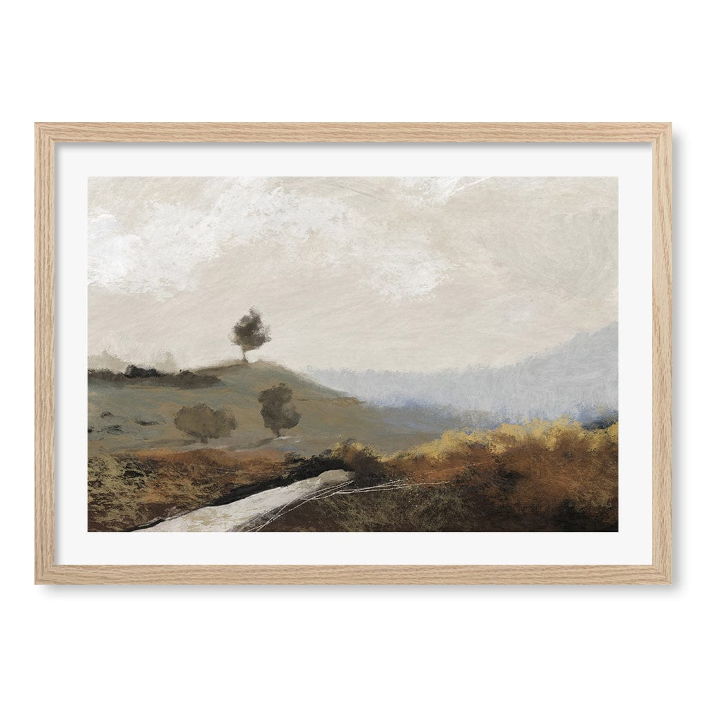La Collina Abstract Wall Art Print by Dan Hobday A4 (21 x 29.7cm) / Natural Oak Frame / White Border from our Australian Made Framed Wall Art, Prints &amp; Posters collection by Profile Australia
