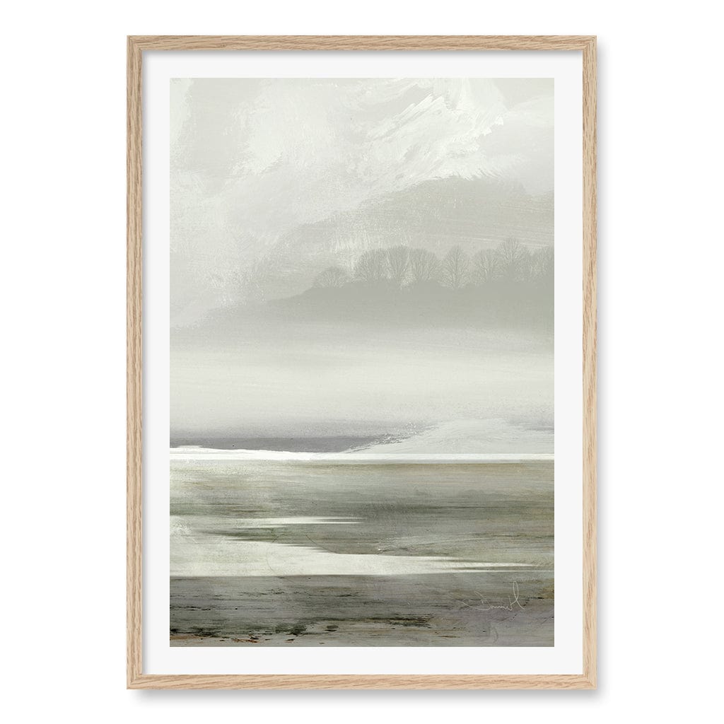 Lakes No2 Wall Art Print A1 (59.4 x 84.1cm) / Natural Oak Frame / White Border from our Australian Made Wall Art collection by Profile Australia