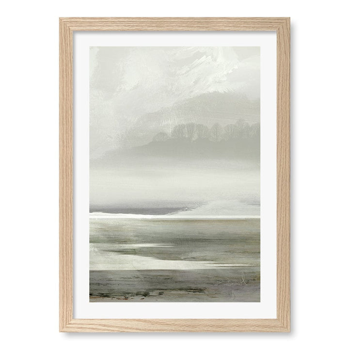 Lakes No2 Wall Art Print A3 (29.7 x 42cm) / Natural Oak Frame / White Border from our Australian Made Wall Art collection by Profile Australia