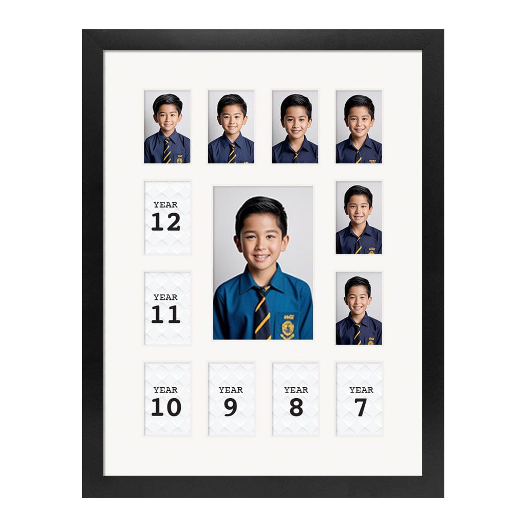 Large Collage Photo School Years Picture Frame Black Frame from our Australian Made Collage Photo Frame collection by Profile Products (Australia) Pty Ltd