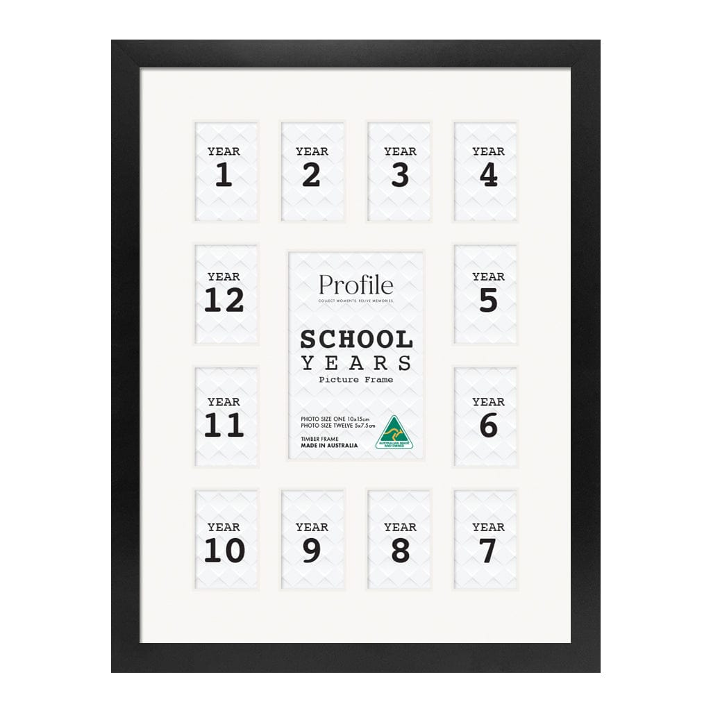 Large Collage Photo School Years Picture Frame from our Australian Made Collage Photo Frame collection by Profile Products (Australia) Pty Ltd