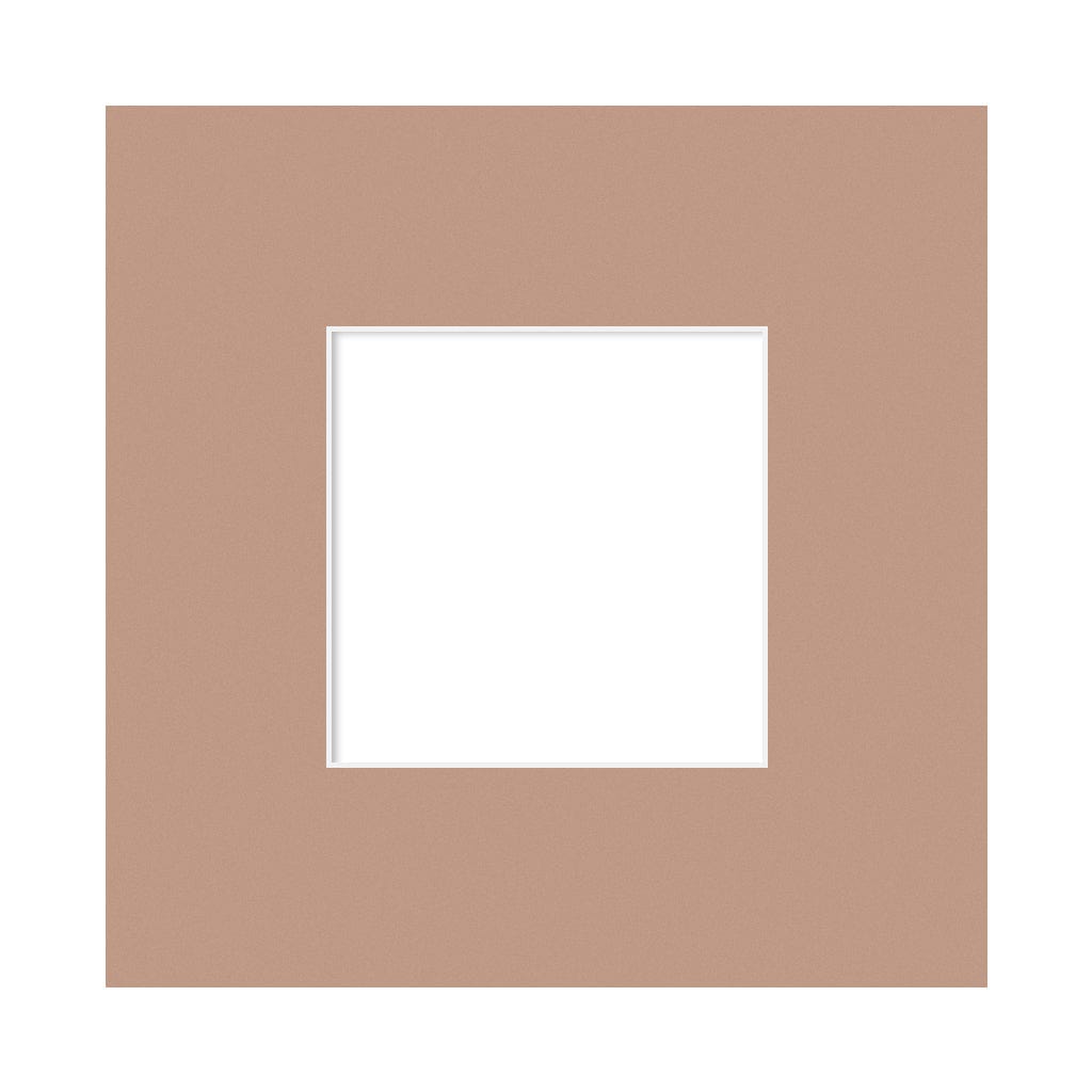 Latte Brown Acid-Free Mat Board 8x8in (20.3x20.3cm) to suit 4x4in (10x10cm) image from our Custom Cut Mat Boards collection by Profile Products Australia