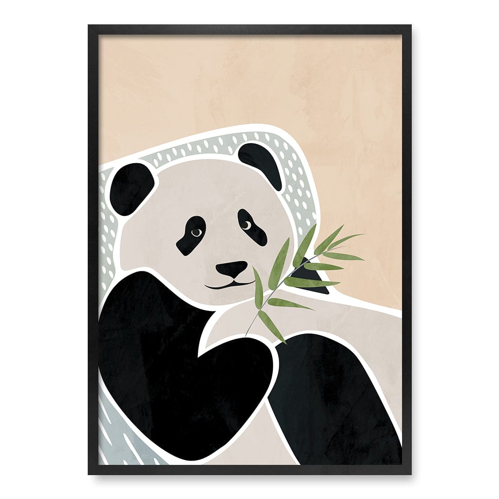 Lazy Panda Nursery Wall Art Print A1 (59.4 x 84.1cm) / Matte Black Frame / No Border from our Australian Made Framed Wall Art, Prints & Posters collection by Profile Products (Australia) Pty Ltd
