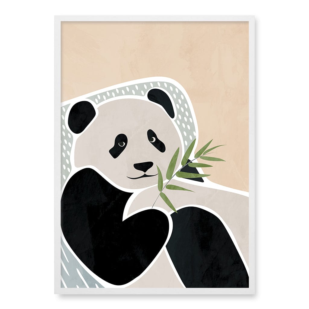 Lazy Panda Nursery Wall Art Print A1 (59.4 x 84.1cm) / Matte White Frame / No Border from our Australian Made Framed Wall Art, Prints & Posters collection by Profile Products (Australia) Pty Ltd