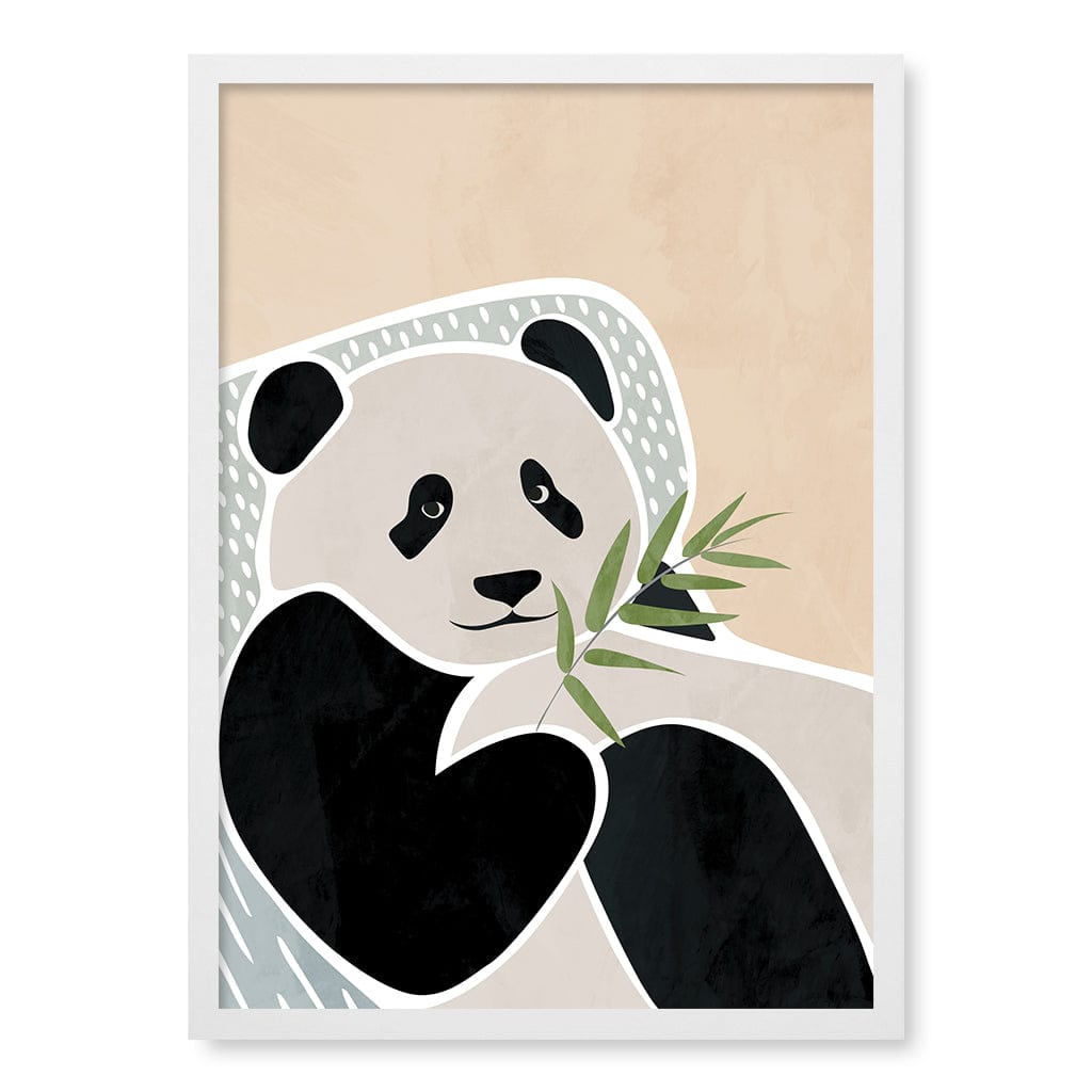 Lazy Panda Nursery Wall Art Print A2 (42 x 59.4cm) / Matte White Frame / No Border from our Australian Made Framed Wall Art, Prints & Posters collection by Profile Products (Australia) Pty Ltd