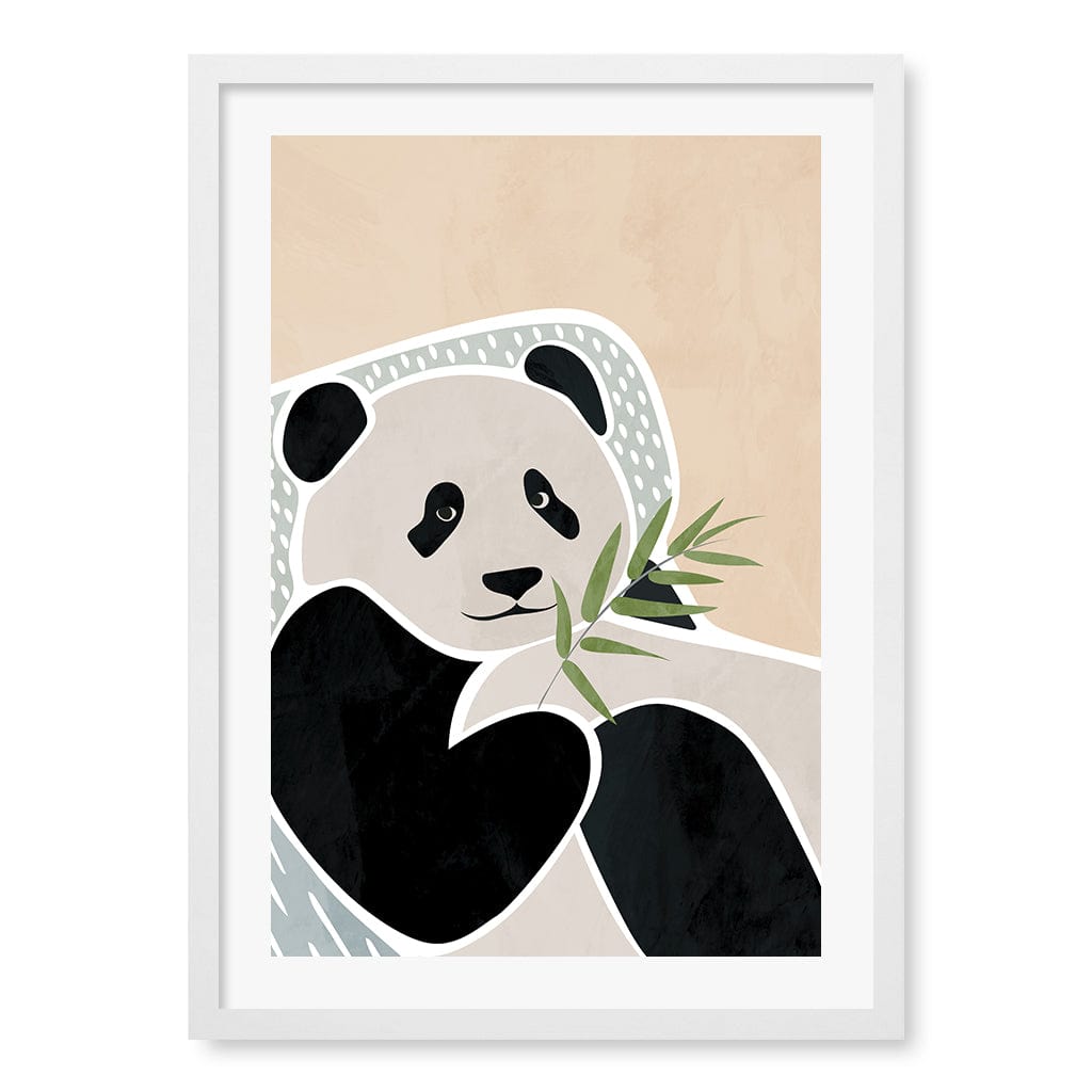 Lazy Panda Nursery Wall Art Print A2 (42 x 59.4cm) / Matte White Frame / White Border from our Australian Made Framed Wall Art, Prints & Posters collection by Profile Products (Australia) Pty Ltd