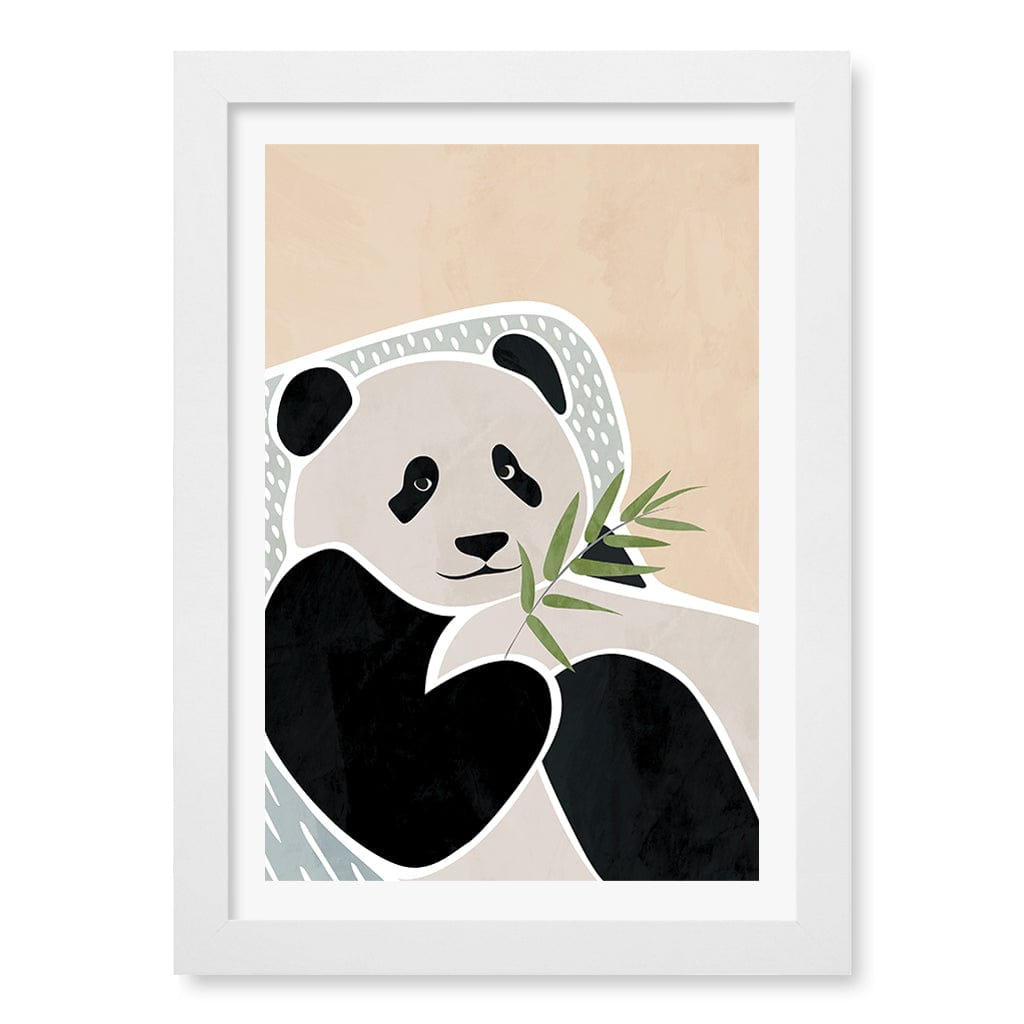 Lazy Panda Nursery Wall Art Print A4 (21 x 29.7cm) / Matte White Frame / White Border from our Australian Made Framed Wall Art, Prints & Posters collection by Profile Products (Australia) Pty Ltd