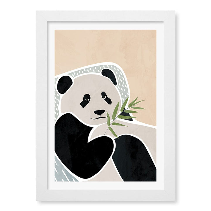 Lazy Panda Nursery Wall Art Print A4 (21 x 29.7cm) / Matte White Frame / White Border from our Australian Made Framed Wall Art, Prints & Posters collection by Profile Products (Australia) Pty Ltd