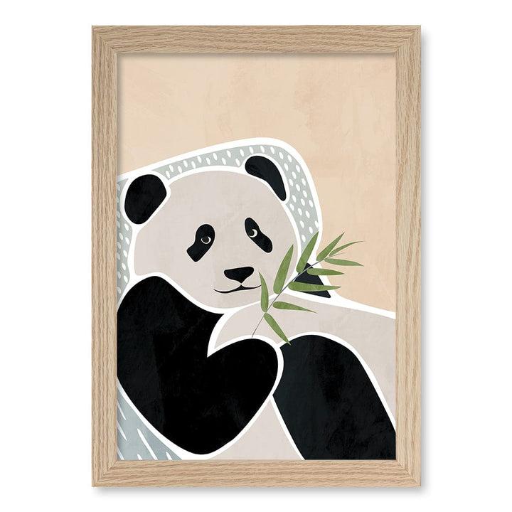 Lazy Panda Nursery Wall Art Print A4 (21 x 29.7cm) / Natural Oak Frame / No Border from our Australian Made Framed Wall Art, Prints & Posters collection by Profile Products (Australia) Pty Ltd