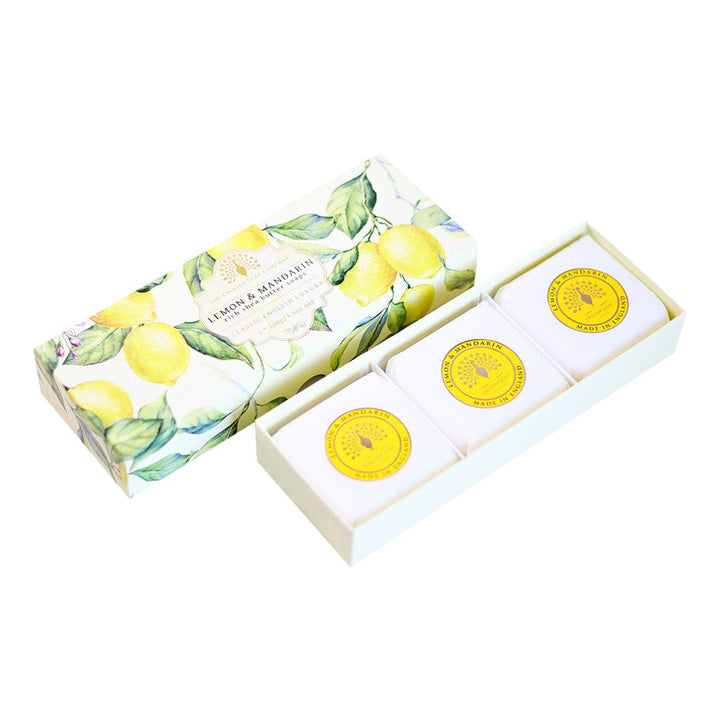 Lemon & Mandarin Triple Soap Bars Gift Set 3x100g from our Luxury Bar Soap collection by The English Soap Company