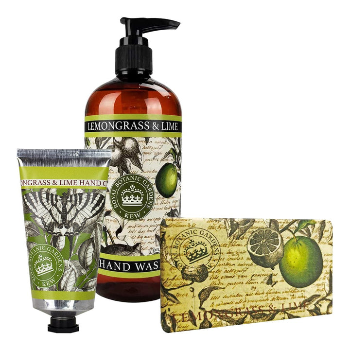 Lemongrass & Lime Hand Cream, Soap & Wash Bundle - Royal Kew Gardens from our Body & Bath collection by The English Soap Company