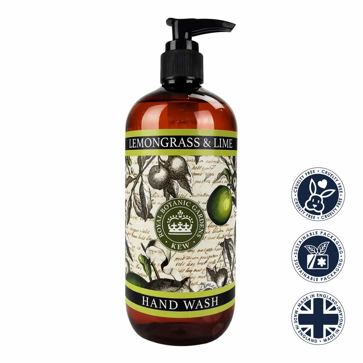 Lemongrass & Lime Hand Wash - Kew Gardens Collection from our Liquid Hand & Body Soap collection by The English Soap Company