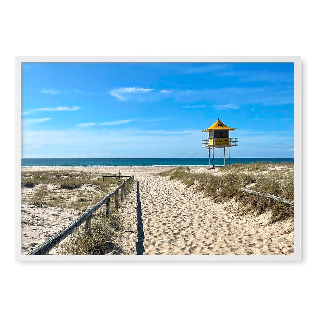 Lifeguard Tower 1 Wall Art Print A1 (59.4 x 84.1cm) / Matte White Frame / No Border from our Australian Made Framed Wall Art, Prints & Posters collection by Profile Products (Australia) Pty Ltd